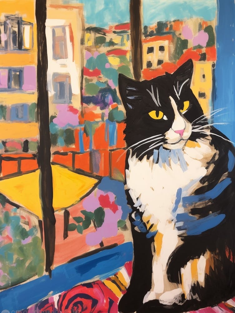 Painting Of A Cat In Istanbul Turkey 1