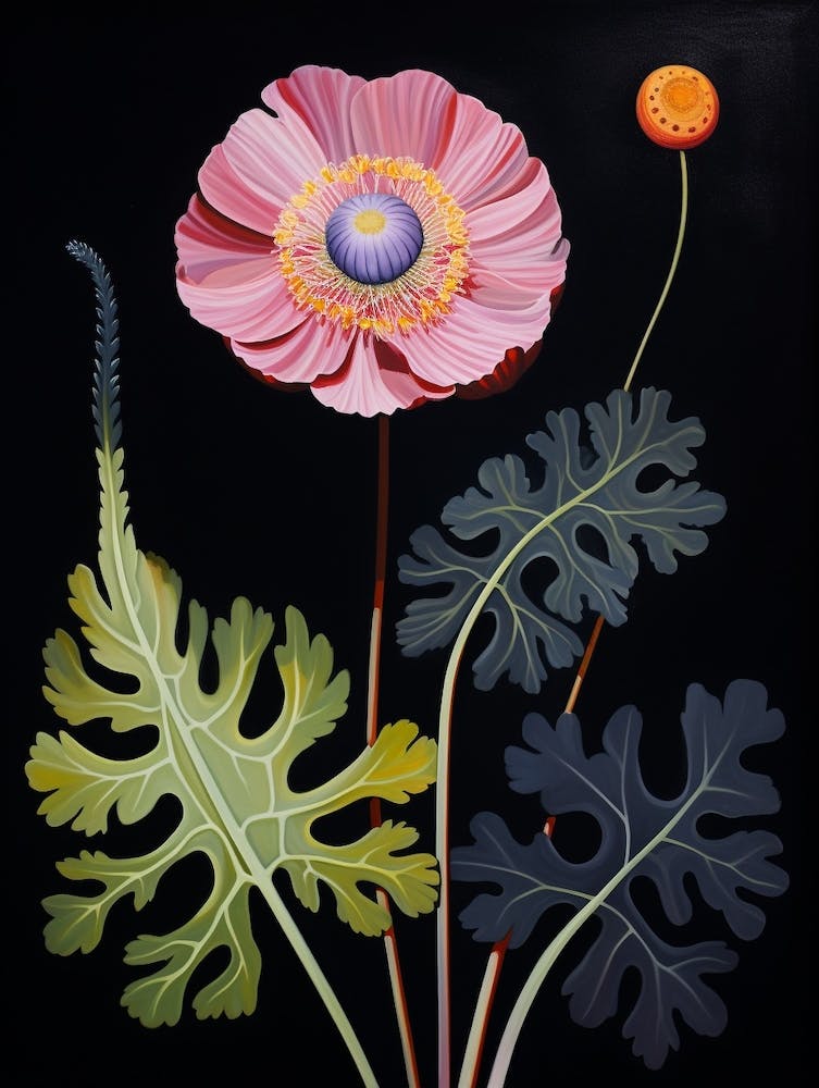 Scabiosa 4 Hilma Af Klint Inspired Flower Illustration