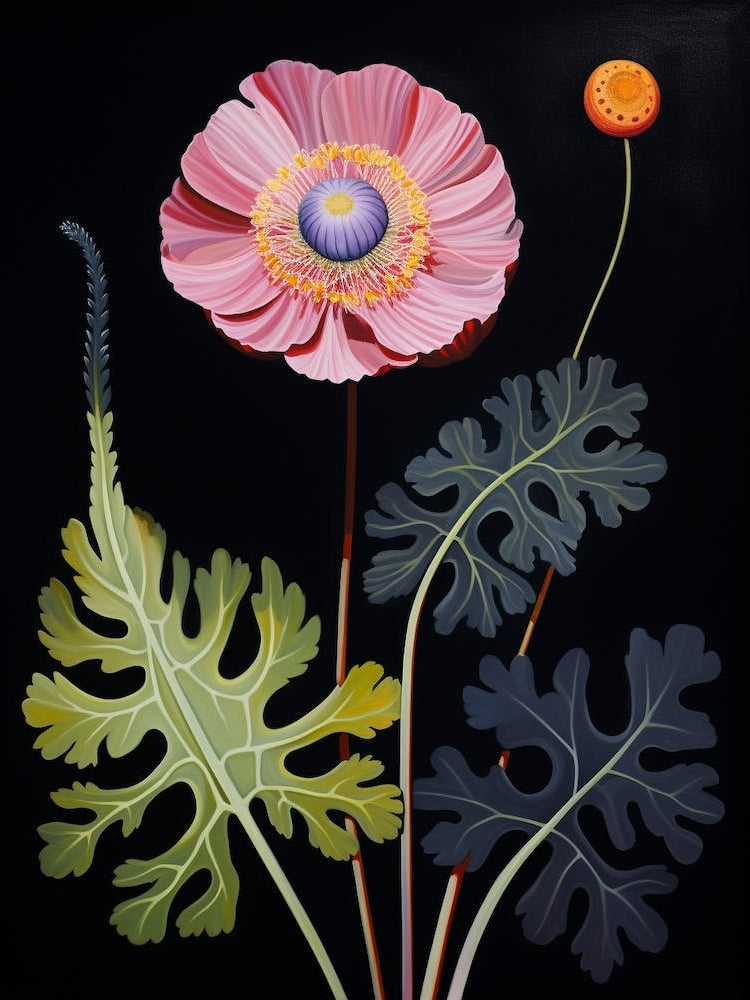 Scabiosa 4 Hilma Af Klint Inspired Flower Illustration