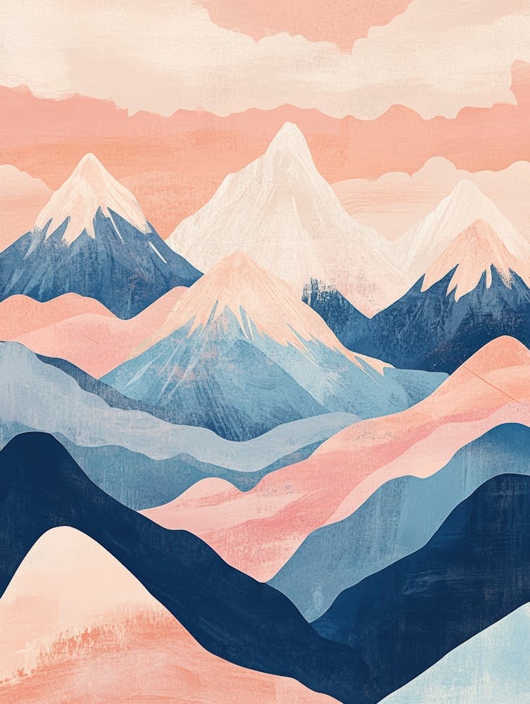 Berge bei Sonnenuntergang Leinwanddruck