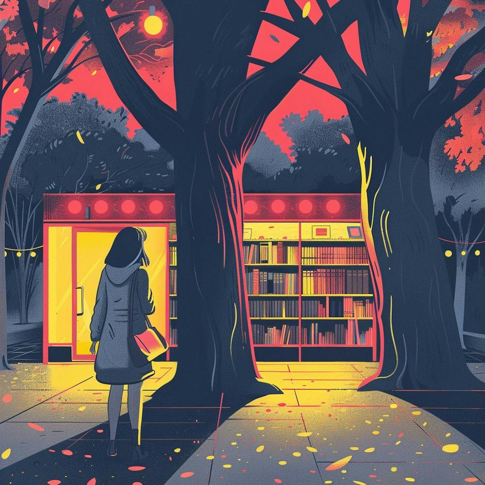 Girl In A Library 1