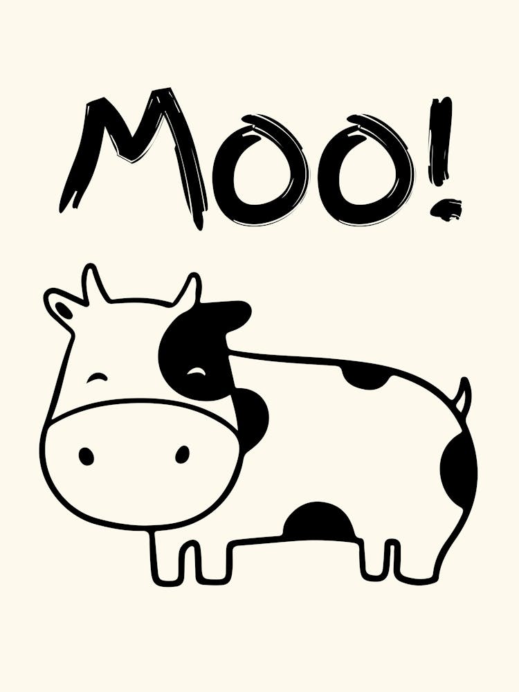 Mids Cow Moo Illustration