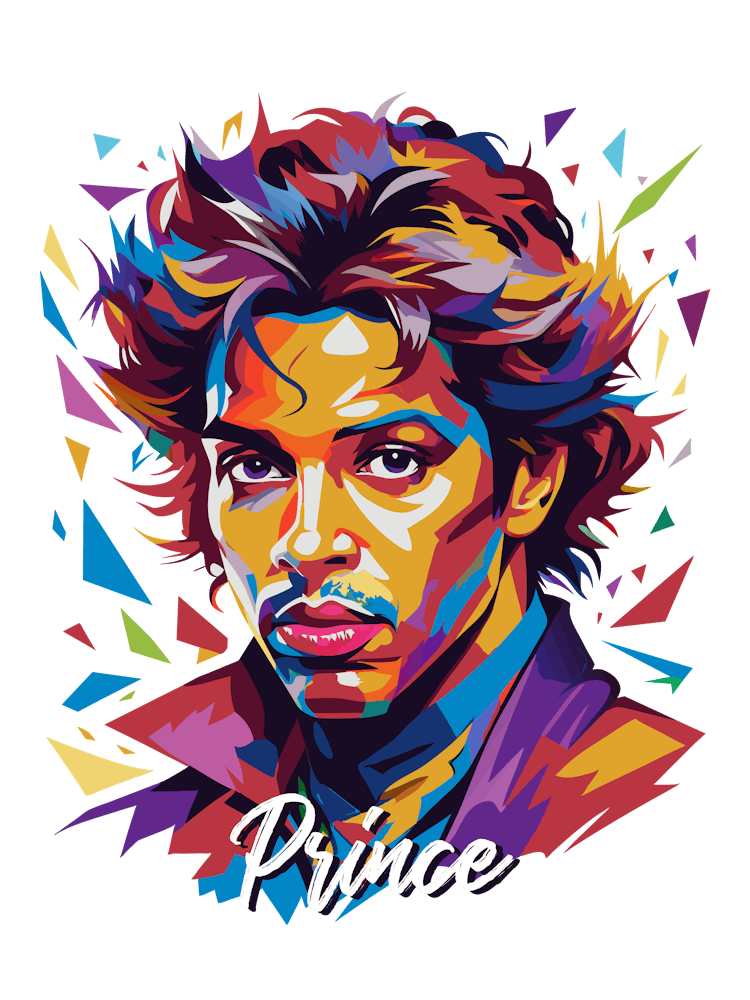 Prince 03 Portrait Music Icon WPAP Pop Art Style