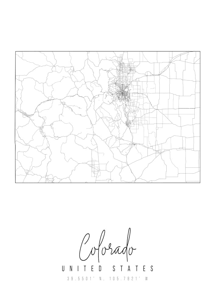 Colorado Minimal Street Map