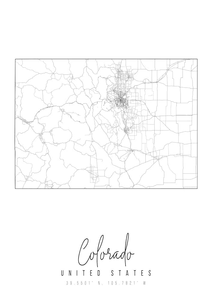 Colorado Minimal Street Map