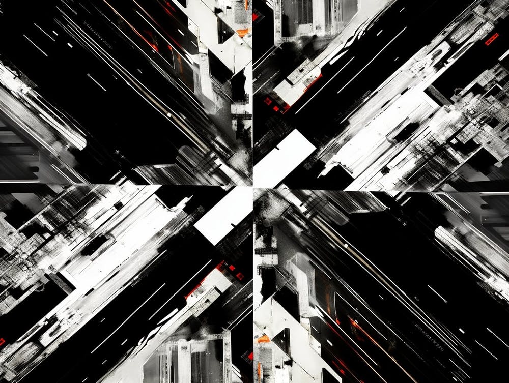 Intersection Abstract Black And White 5