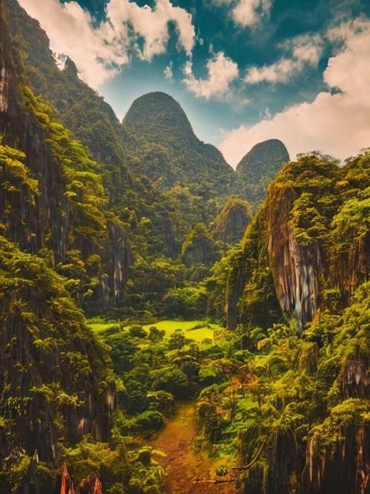 Ao Phang Nga National Park 2 Thailand Vintage Poster