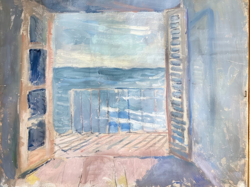 Dusk By The Sea Painting Inspired By Paul Cezanne