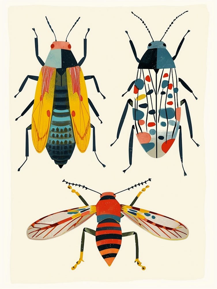 Bunte Insektenillustration Blattlaus 2