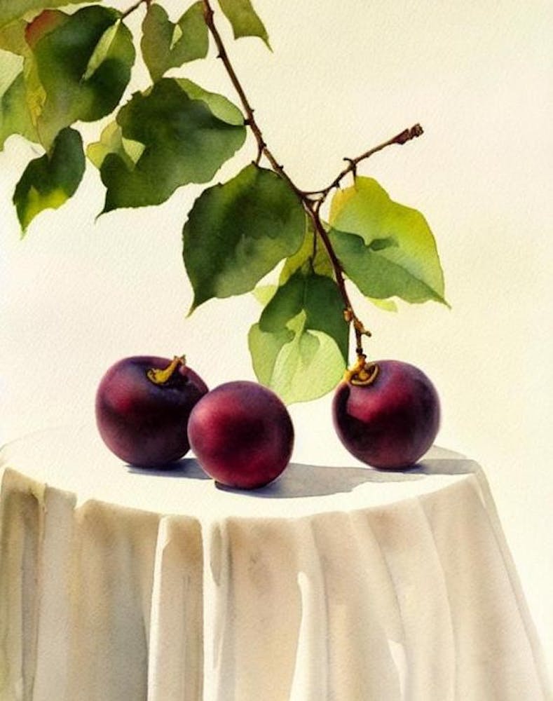 Damson 2 Italian Watercolour fruit