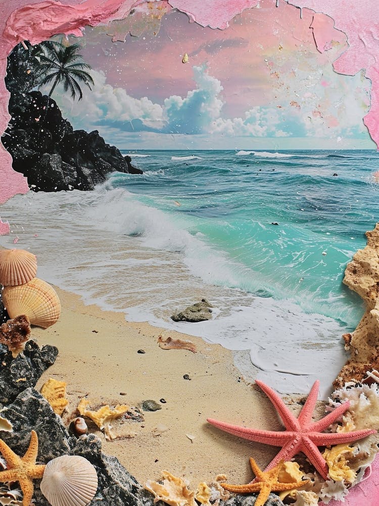 Retro Kitsch Beach Collage 1