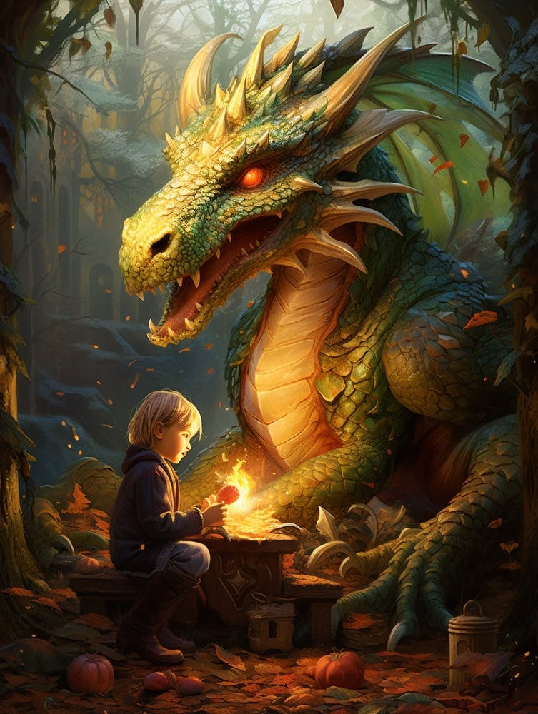 Peaceful Dragon And Kids 3
