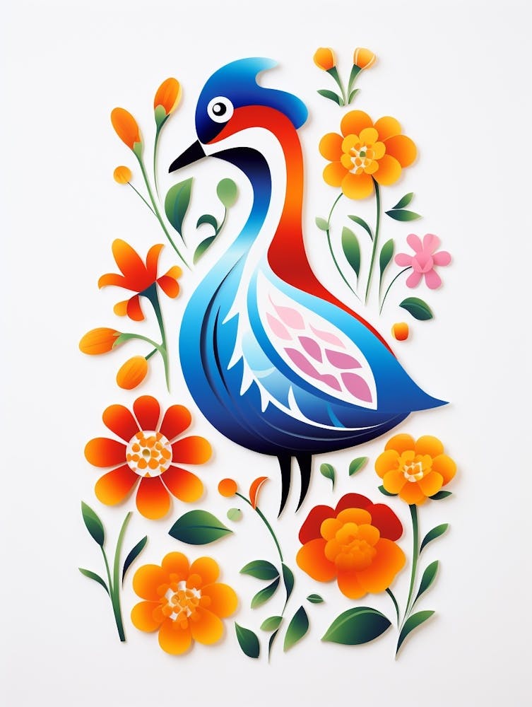 Scandinavian Bird Illustration Duck 2