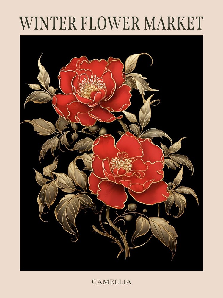 Camellia 2 Winter Flower Market Poster