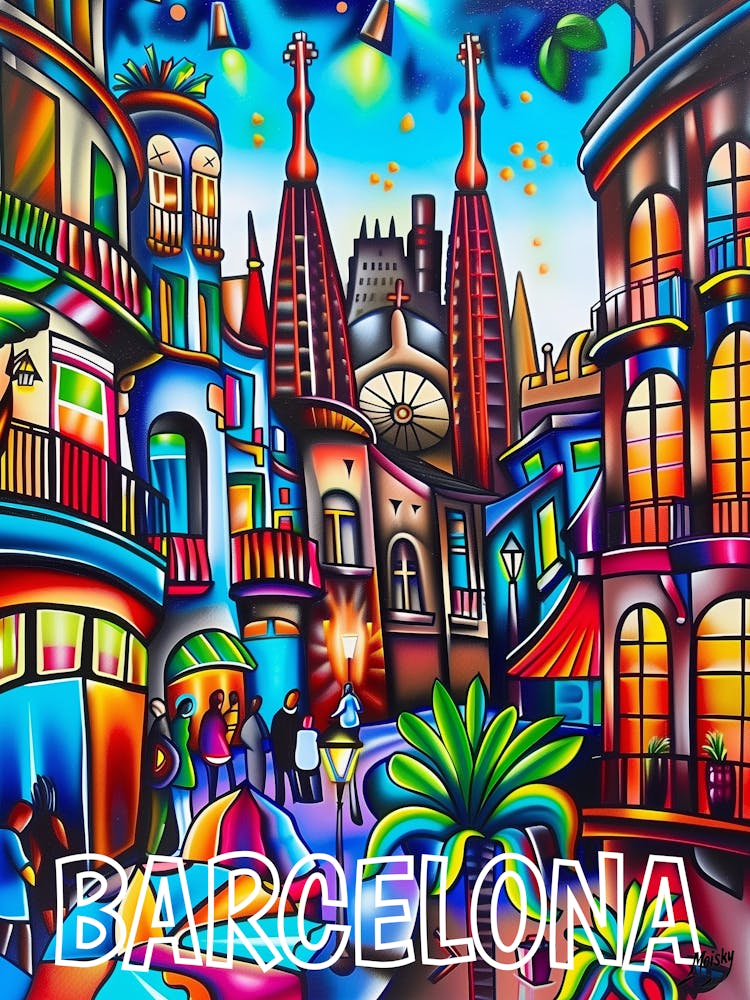 Barcelona City, Cubism and Surrealism, Typography