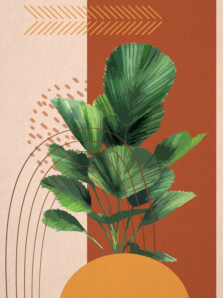 Abstract Shapes Palm Plant