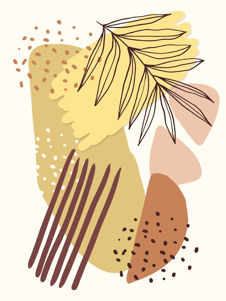 Botanisches Boho Abstraktes Gemälde