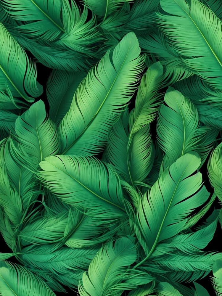 Feathers Green Feathers Plumage Seamless Green Feathers Seamless Design Seamless Pattern Seamless Nature Pattern