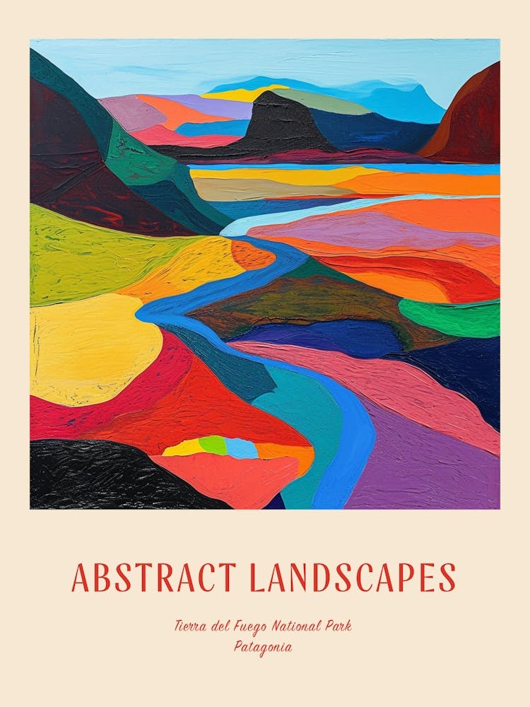 Colourful Abstract Tierra Del Fuego National Park Patagonia 2 Poster