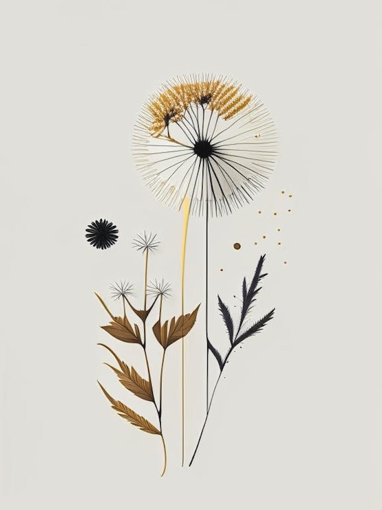 Dandelion Spices And Herbs Retro Minimal 3