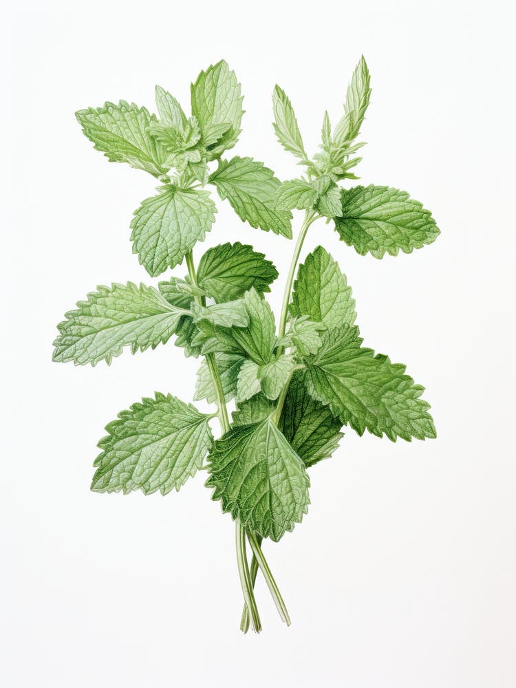 Lemon Balm Vintage Botanical Herbs 1