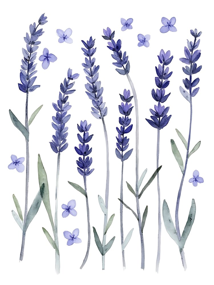 Faded Blue Floral Whispers