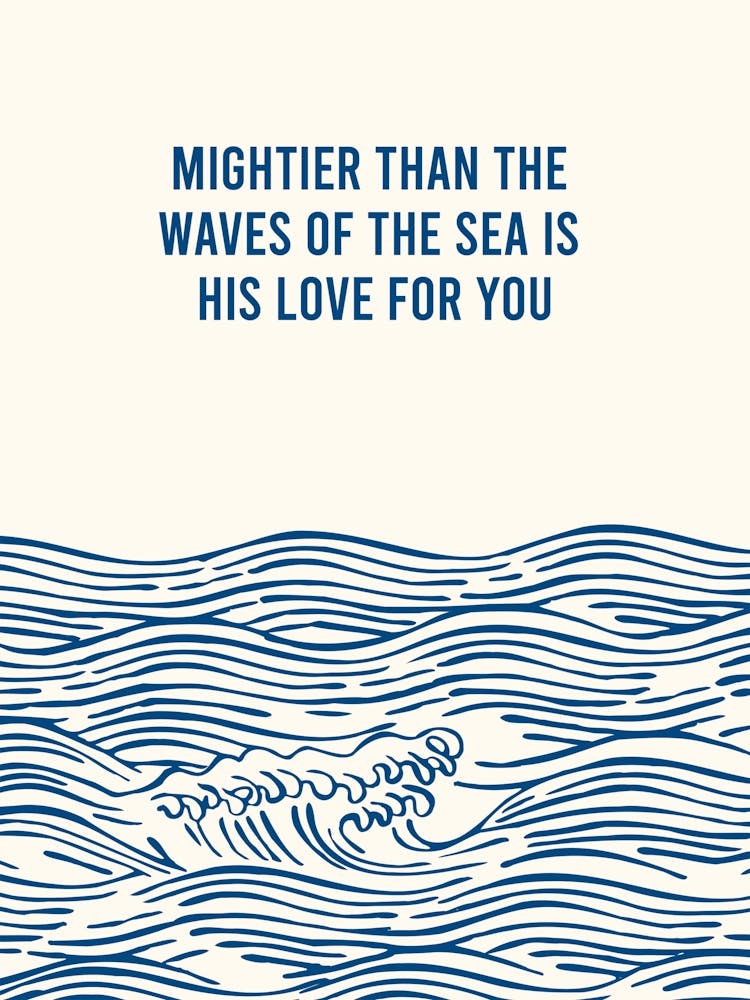 Psalm 93 Bible Verse Quote Poster, Wave Wall, Inspirational Quote Decor, Religious Gift Idea