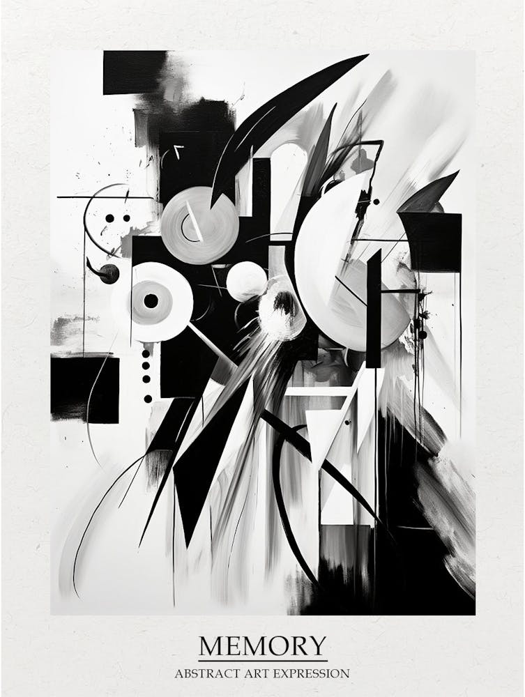 Memory Abstract Black And White 3 Poster