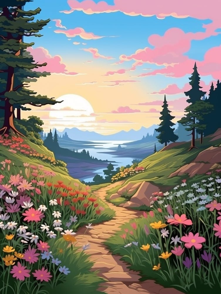 Pacific Northwest Trail Usa 1 Hike Illustration
