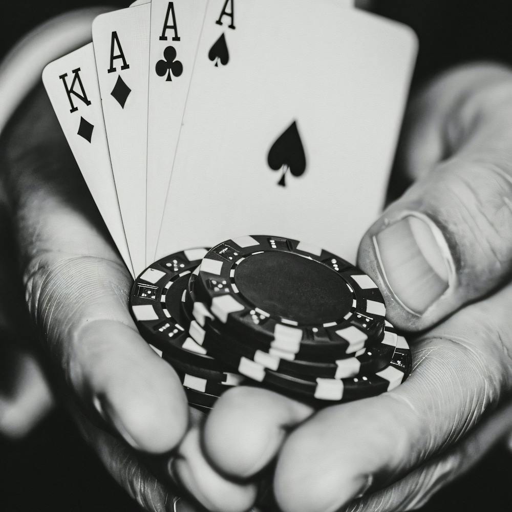 Poker Player Holding Poker Chips