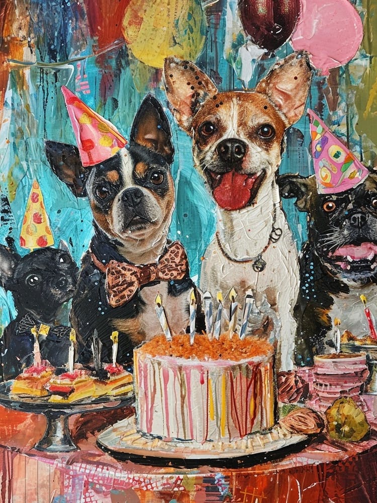 Hunde Geburtstagsparty Collage 1
