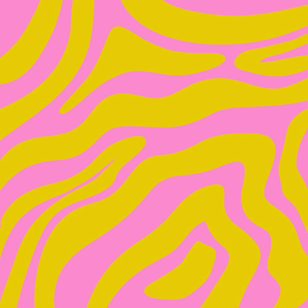 Lignes et Formes Abstraites - zèbre rose et jaune