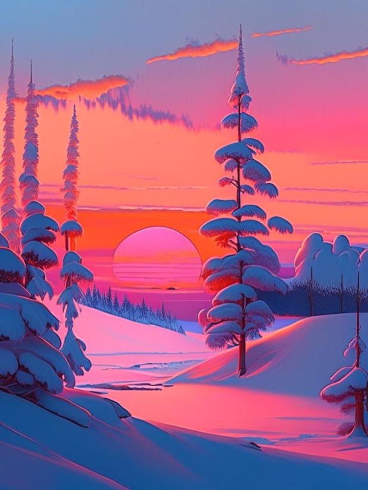 Lapland Dreamy Sunset