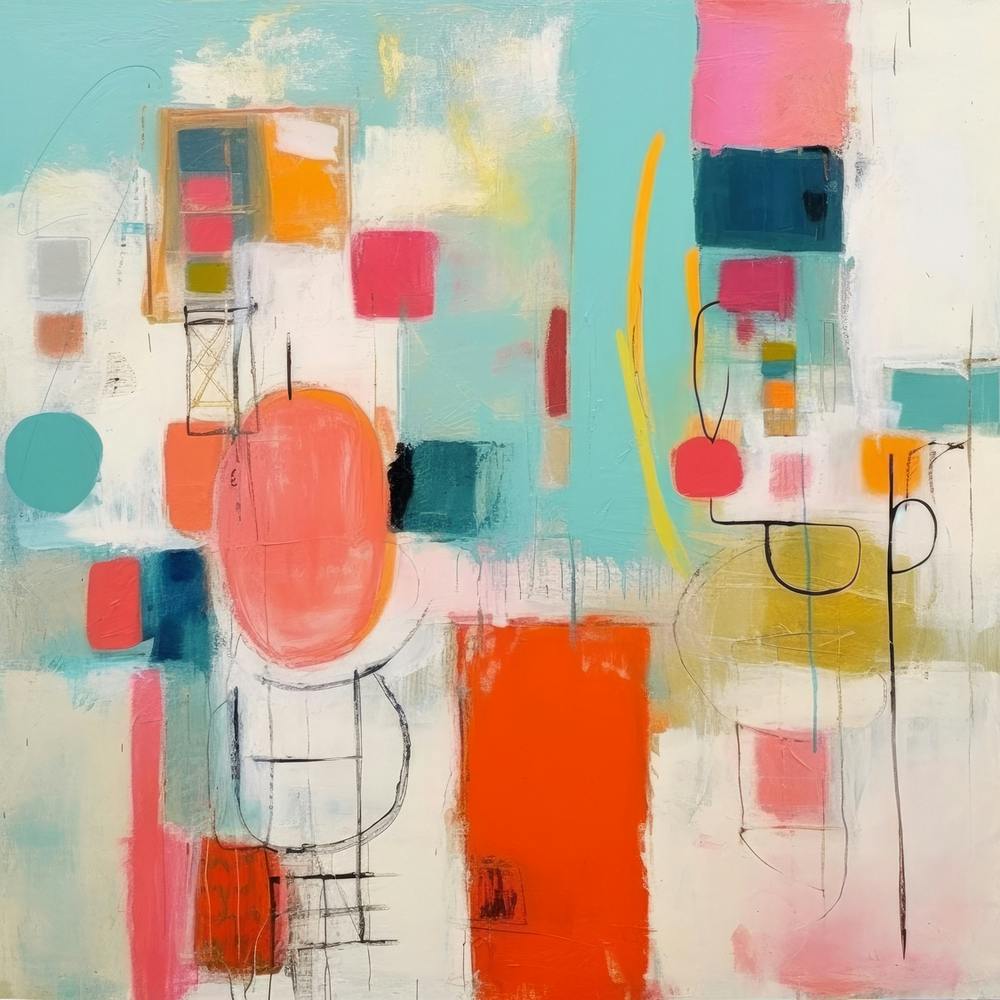 Blue Vibes Colorblock Contemporary Art 26