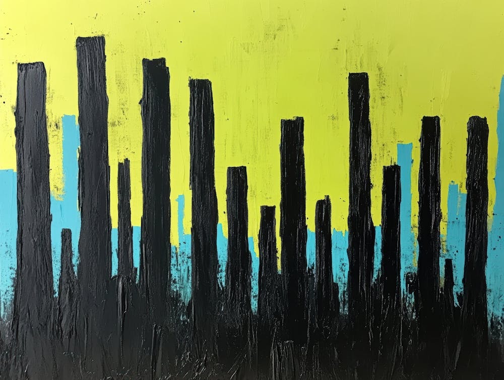 Paysage Urbain Noir et Jaune