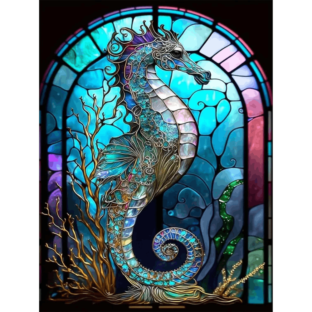 Seahorse Snowplanet Diamond Painting Kits- diamond art kits for adults,Full Drill Seahorse Diamond Painting,5d Gem Art for Adults Wall Home Decor