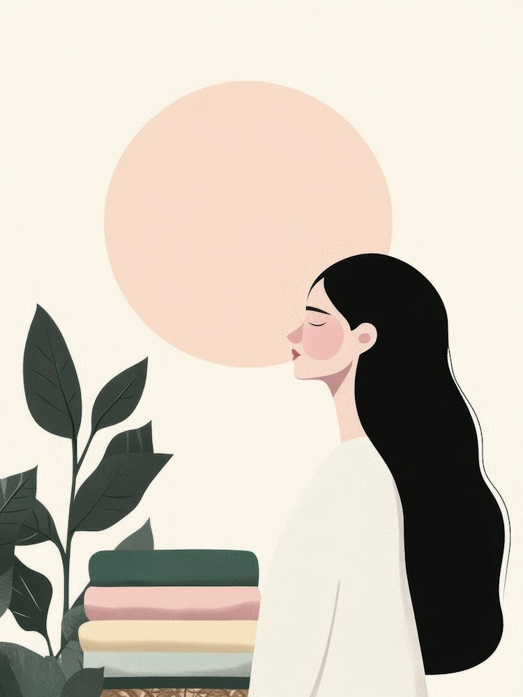 Illustration Of A Woman With Books