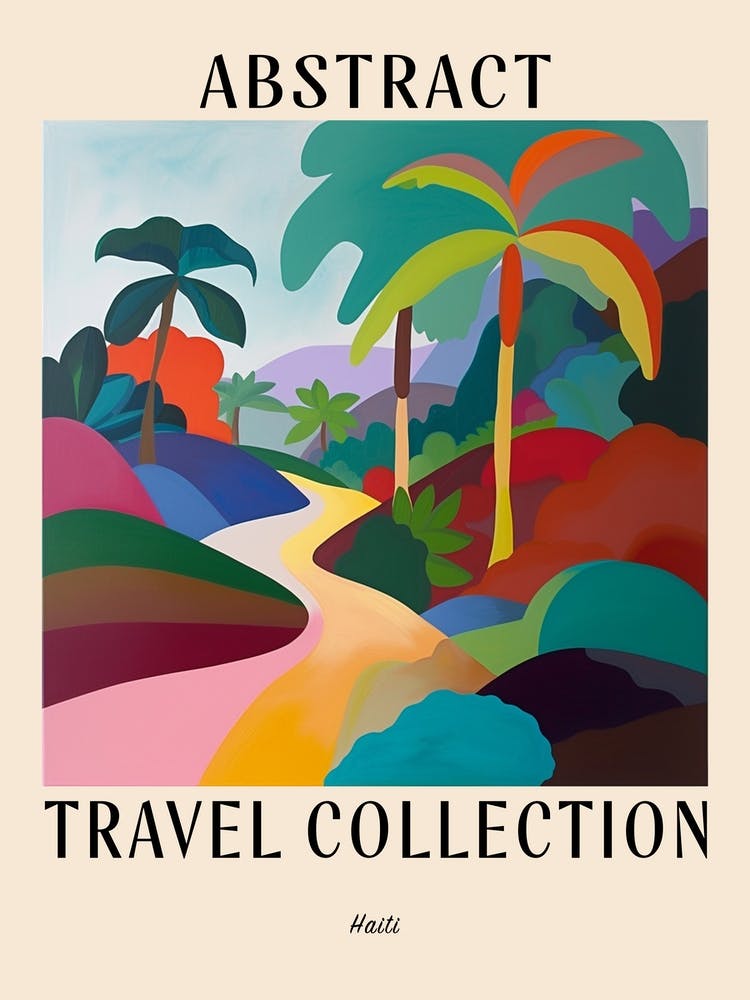 Abstract Travel Collection Poster Haiti