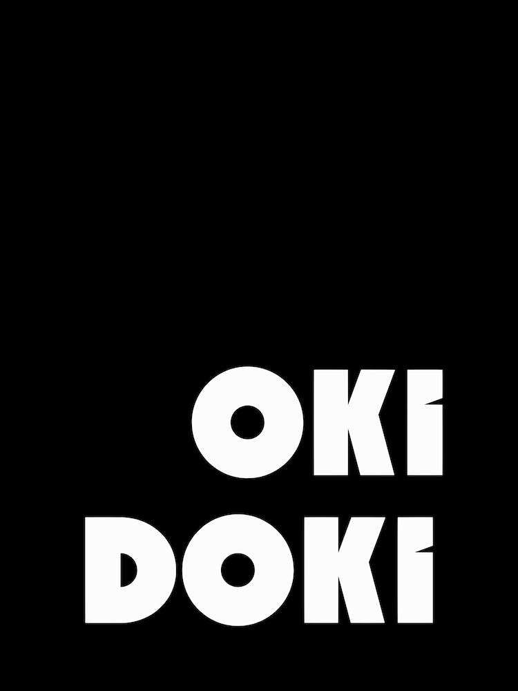 Oki Doki Schwarz-Weiß-Typografie