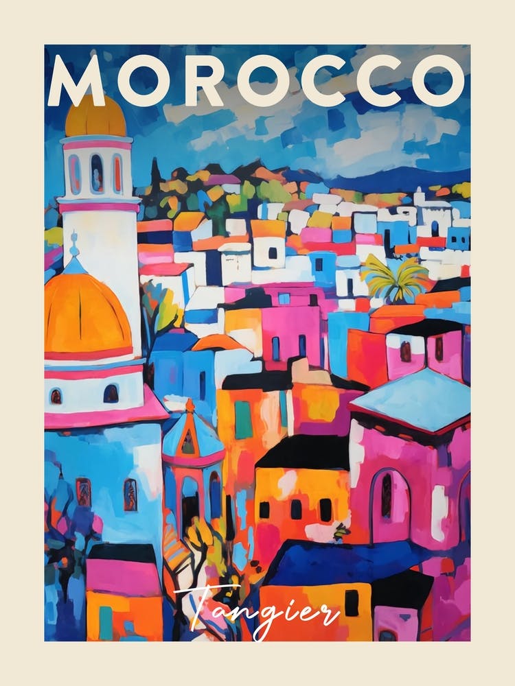 Tangier Morocco 4 Fauvist Painting Travel Poster