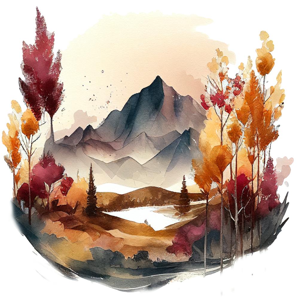 Watercolor Autumn Landscape 55