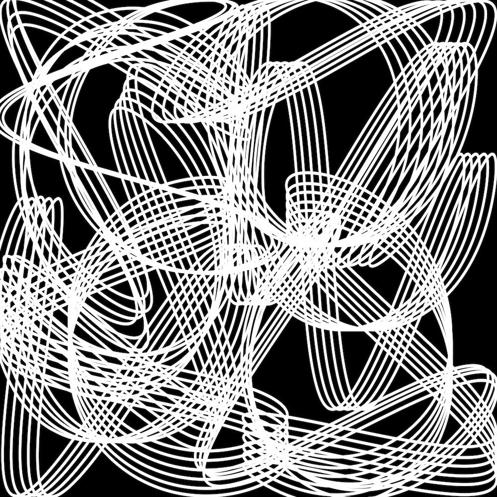 Abstract White Lines On Black Background