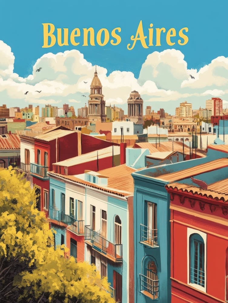 Aihrgdesign A Classic 1960s Travel Poster For Buenos Aires 4