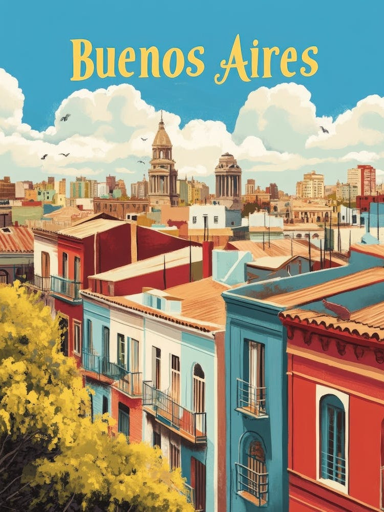 Aihrgdesign A Classic 1960s Travel Poster For Buenos Aires 4