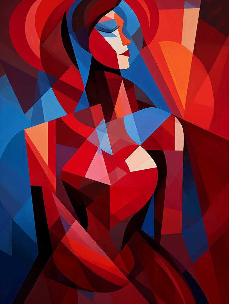 Cubist Abstract Geometric Lady Illustration 4