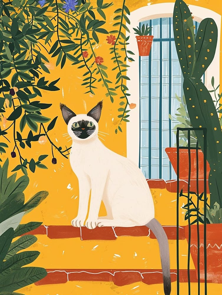 Japanese Bobtail Cat Märchenbuch-Illustration 1