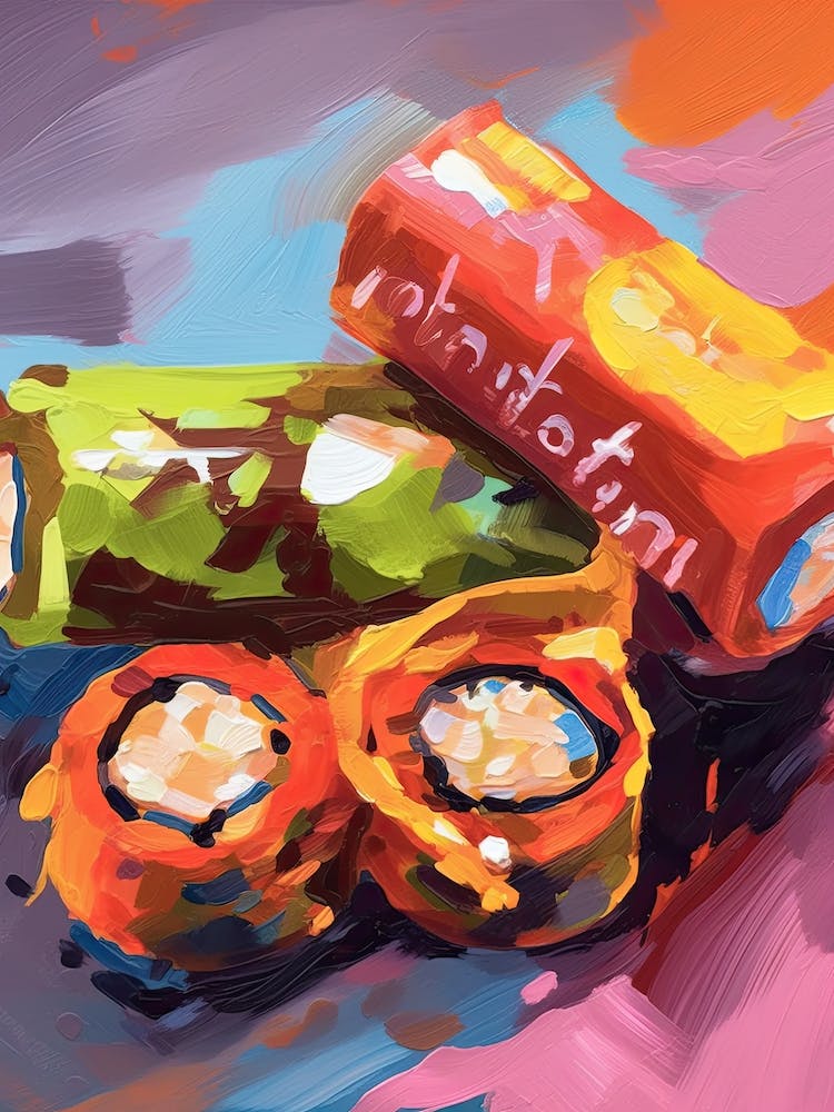 Sushi Rolls Oil Painting 2