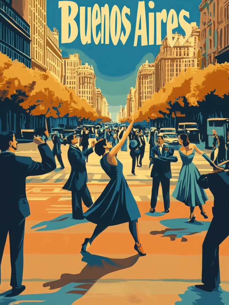 Aihrgdesign A 1970s Inspired Travel Poster For Buenos Aires