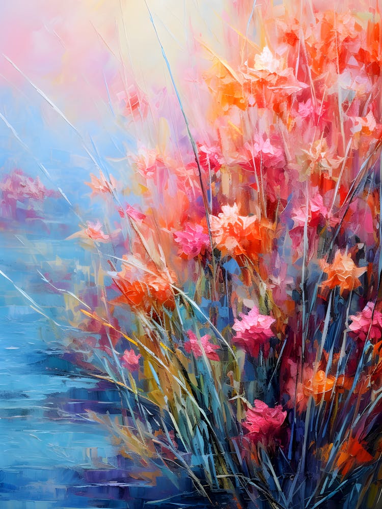 Vibrant Floral Abstract Painting – Colorful Nature-Inspired Artwork