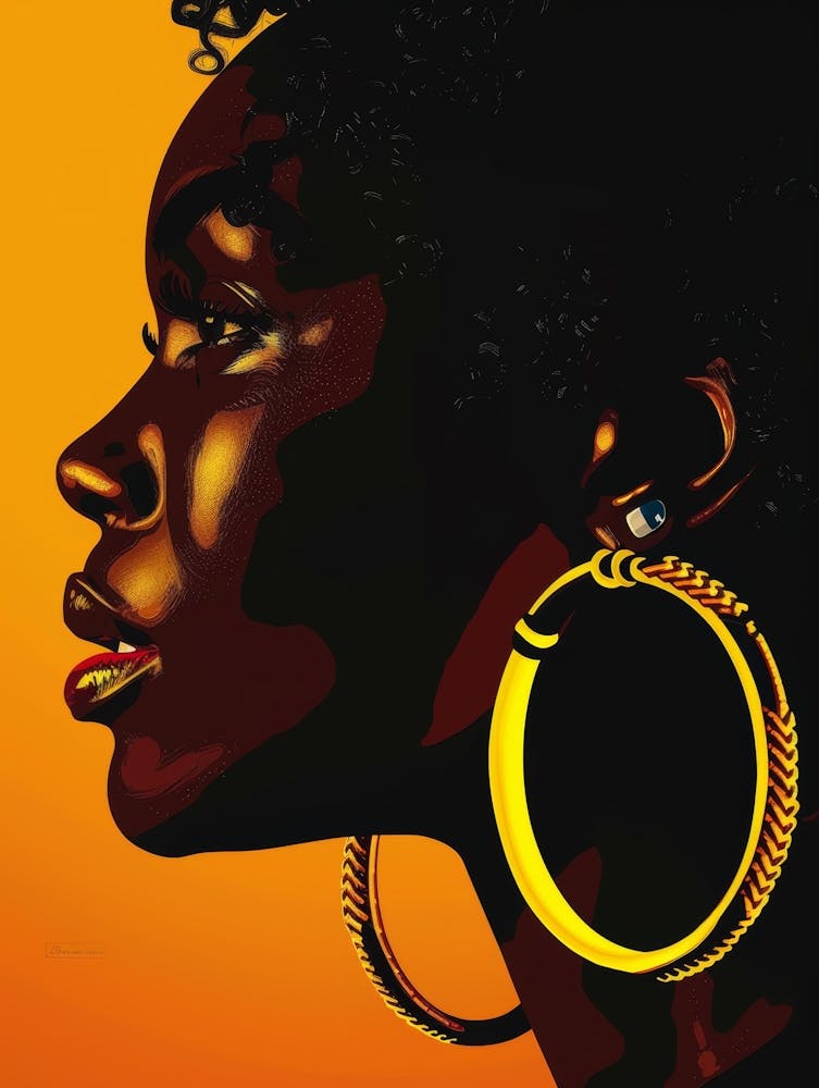 African Woman With Hoop Earrings 6